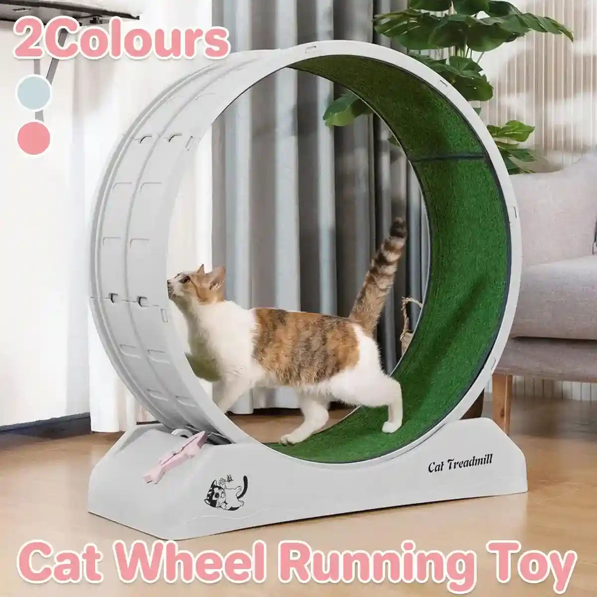 Cat Wheel Running Toy Fitness Exerciser Workout Treadmill Machine Circle Wood