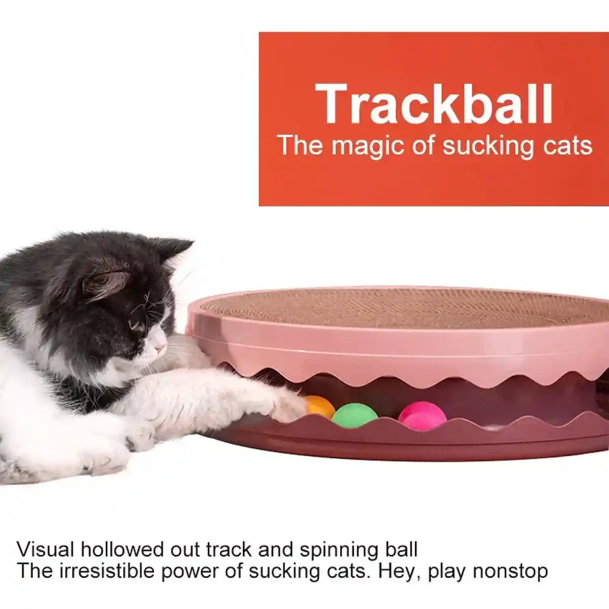Interactive Cat Scratching Pad Round Corrugated Play Toy with Balls
