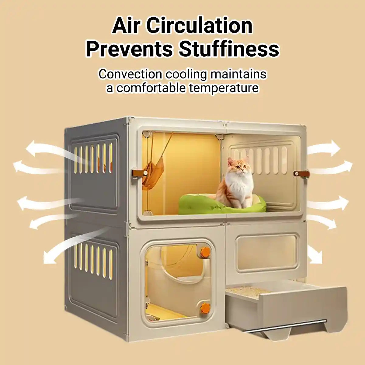 Cat Villa With Toilet Enclosed Cat House