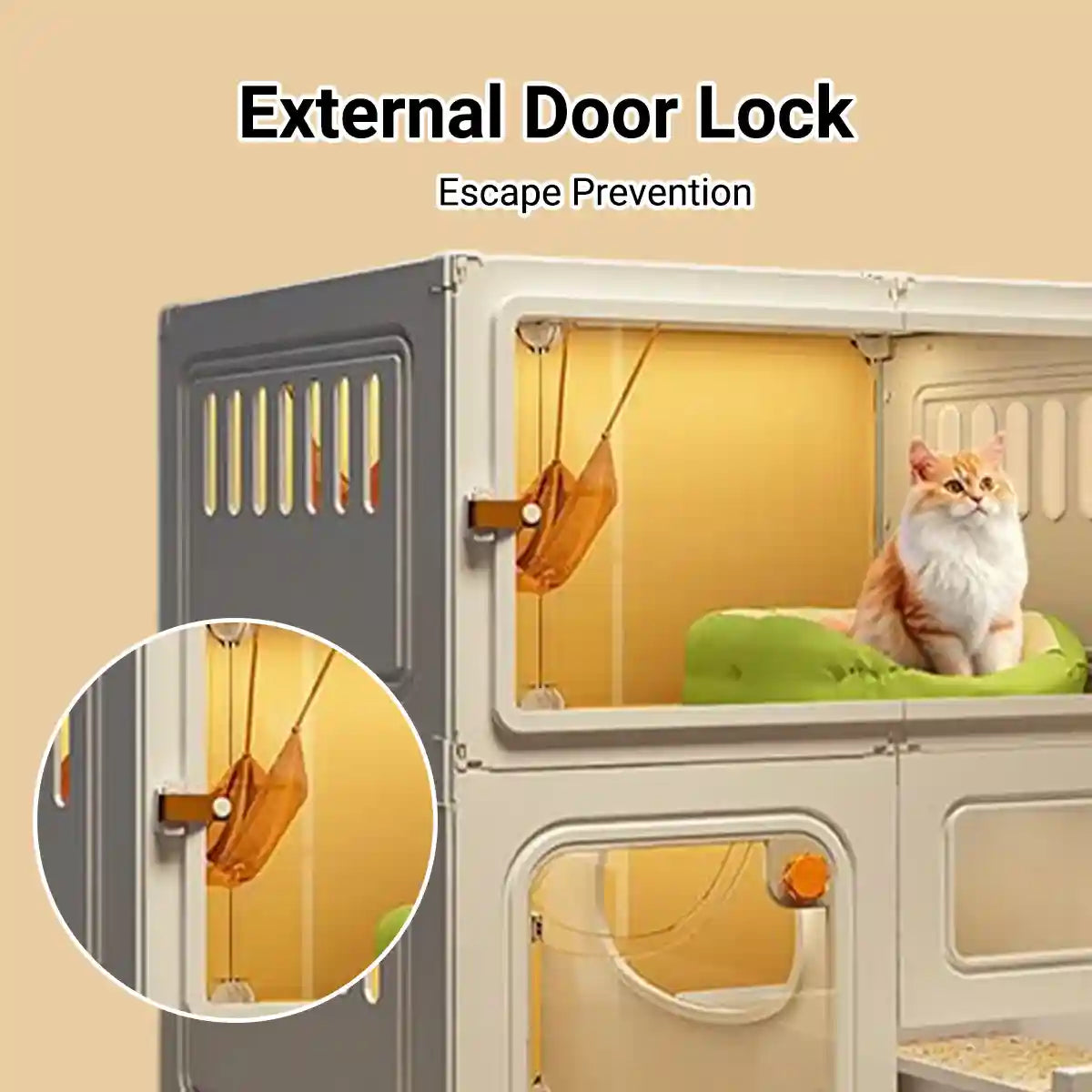 Cat Villa With Toilet Enclosed Cat House