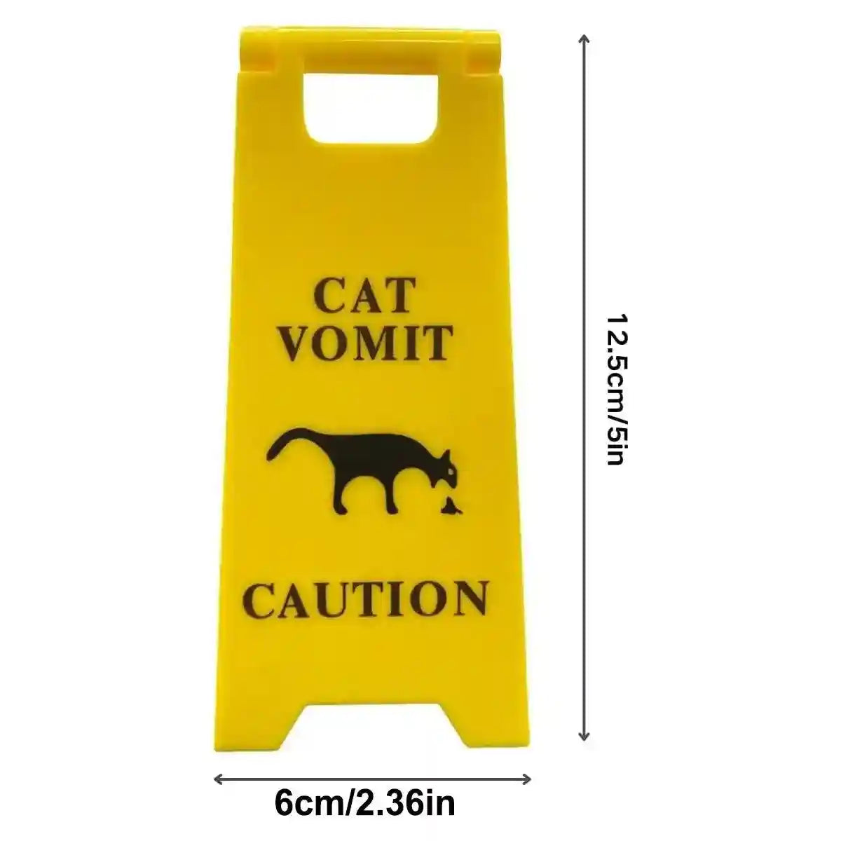 Funny Pet Vomit Warning Signs 2-Pack Cat & Dog Resin Markers