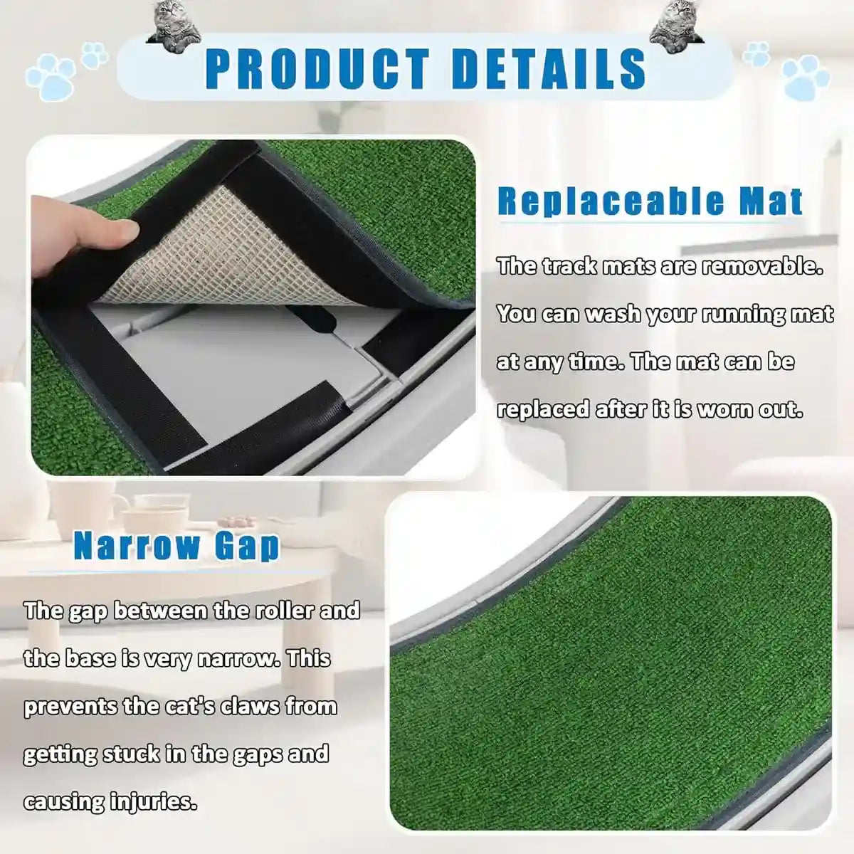 Cat Wheel Running Toy Fitness Exerciser Workout Treadmill Machine Circle Wood