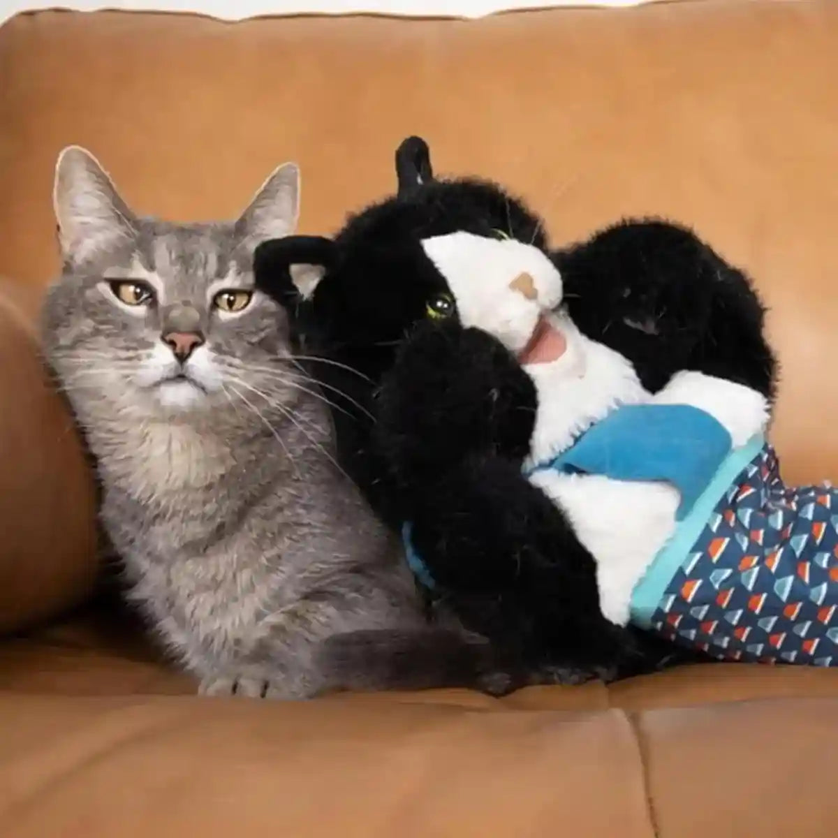 Cat Wrestling Toy Puppet with Protective Sleeve and Catnip Pockets