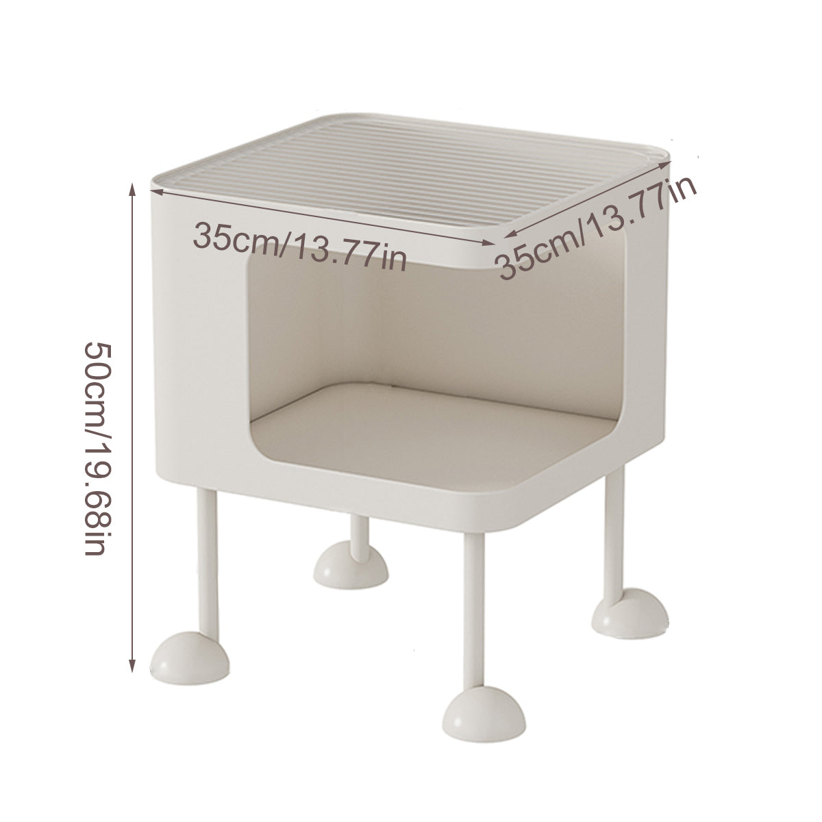 Cat Bedside Table Modern Nightstand with Cat House & Storage