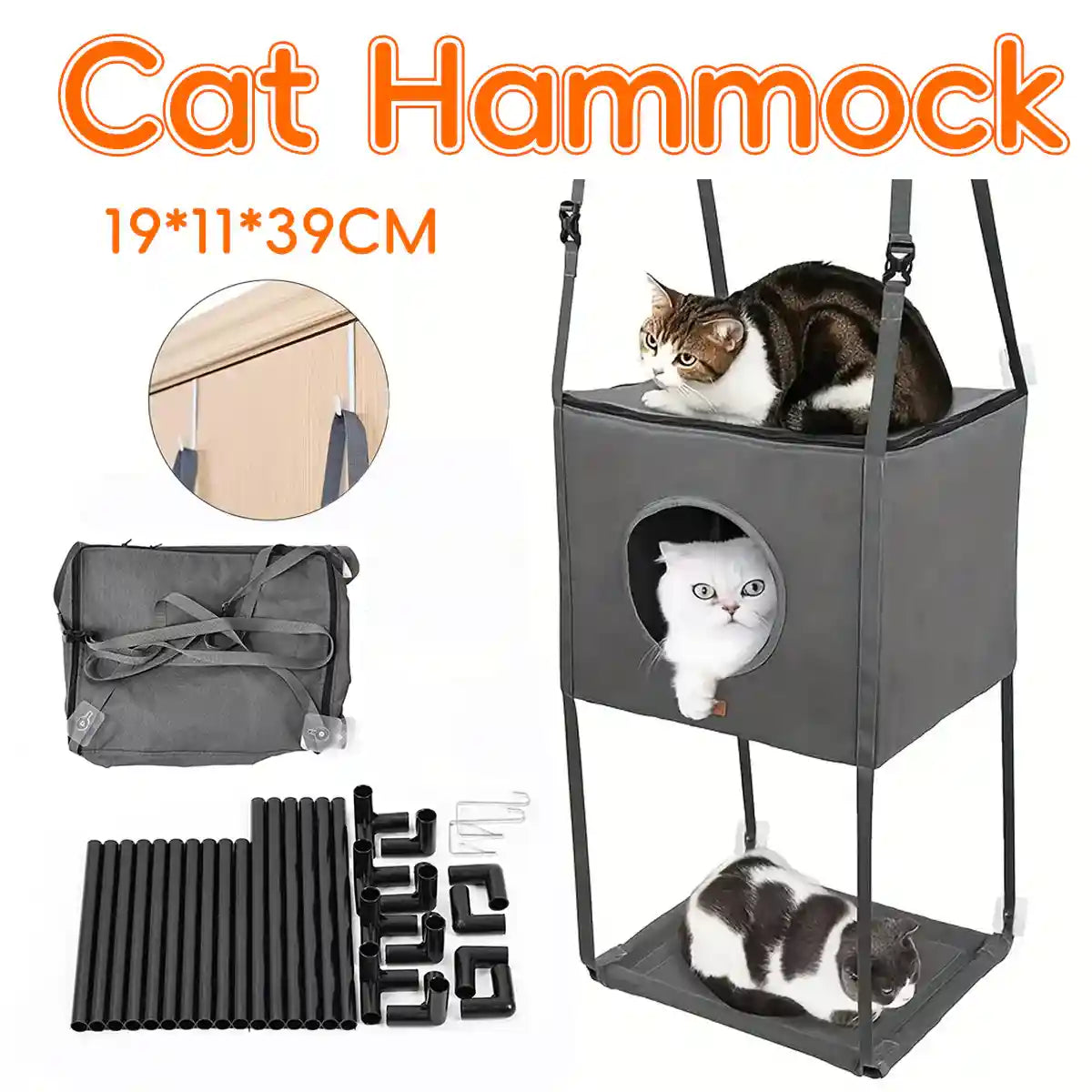 Hanging Cat Bed Cat House Metal Hook Double Hanging Cat Hanging Basket