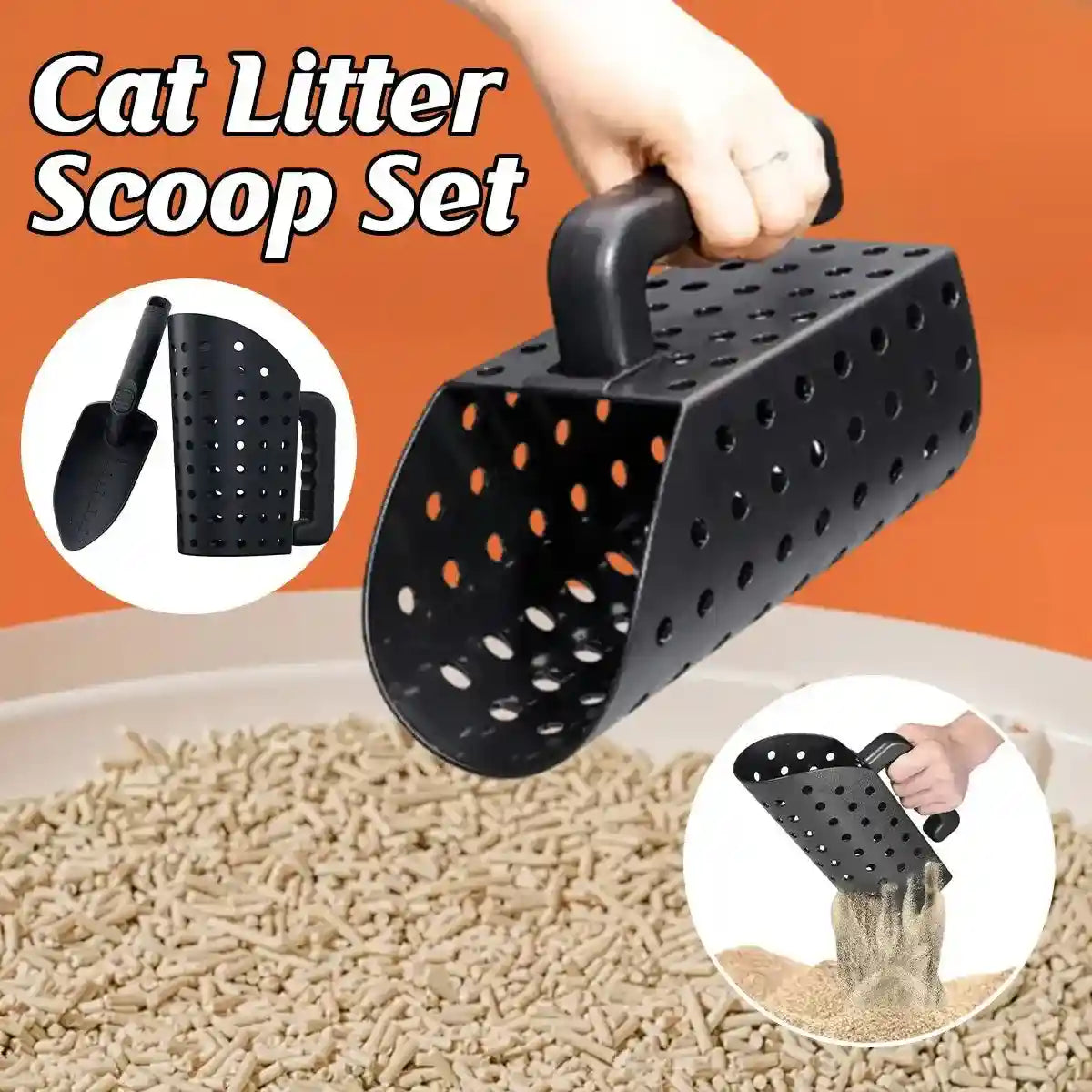 Multi-Use Sand Scoop Shovel Set for Beach or Cat Litter Cleaning