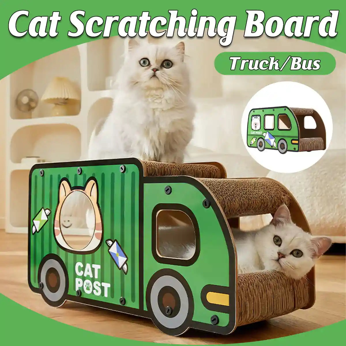 Truck and Bus Cat Scratcher Lounge 2-in-1 Climbing Bed Nest