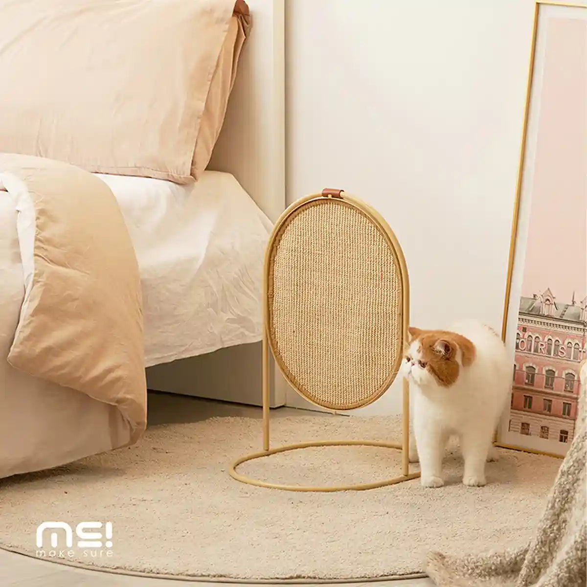 Multifunctional Cat Scratching Board with Replaceable Sisal Mat