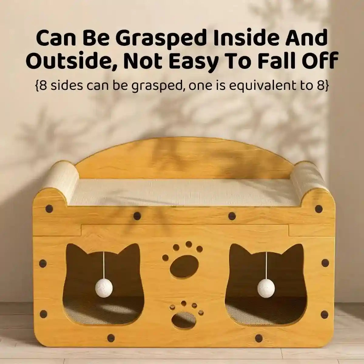 Premium 2-in-1 Cat Scratching Bed with Durable Wooden Frame for Play