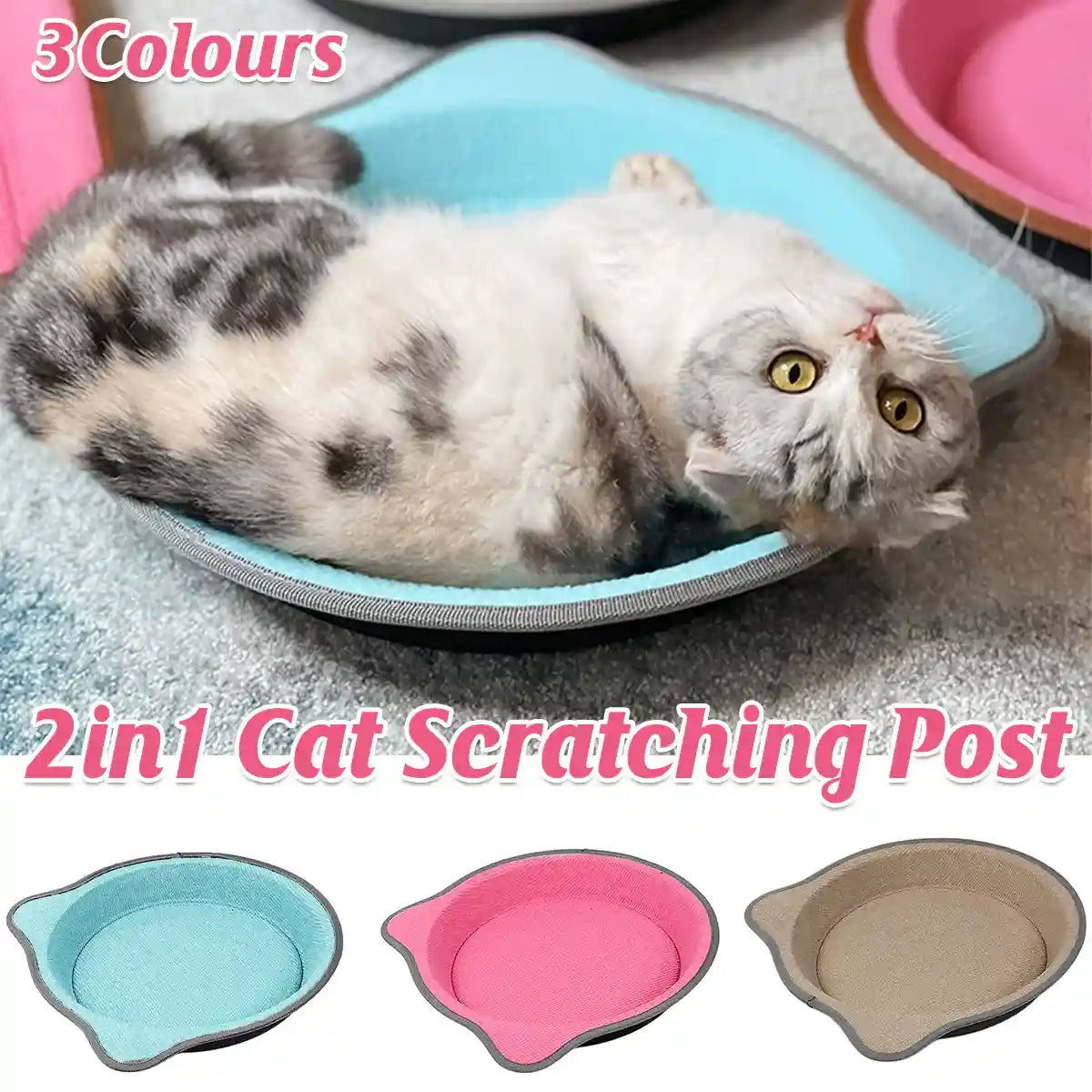 Paper Cat Scratching Board Multi-Use Toy Scratcher & Bed for Cats