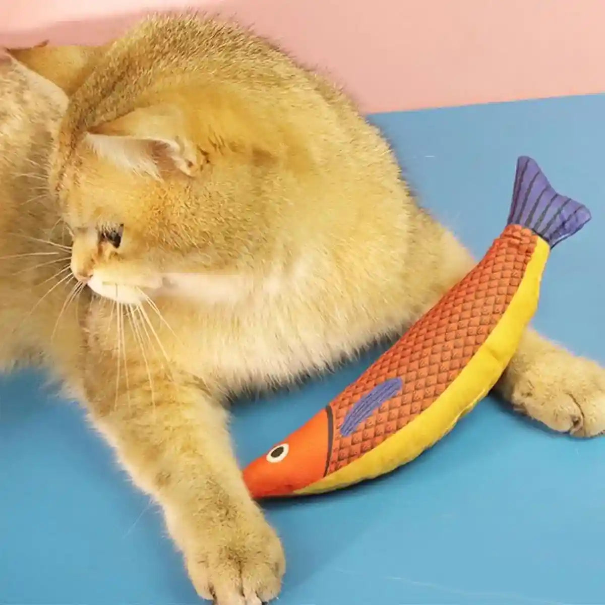 Linen Fish Plush with Natural Catnip Toy for Interactive Play