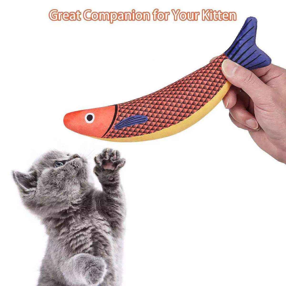 Linen Fish Plush with Natural Catnip Toy for Interactive Play