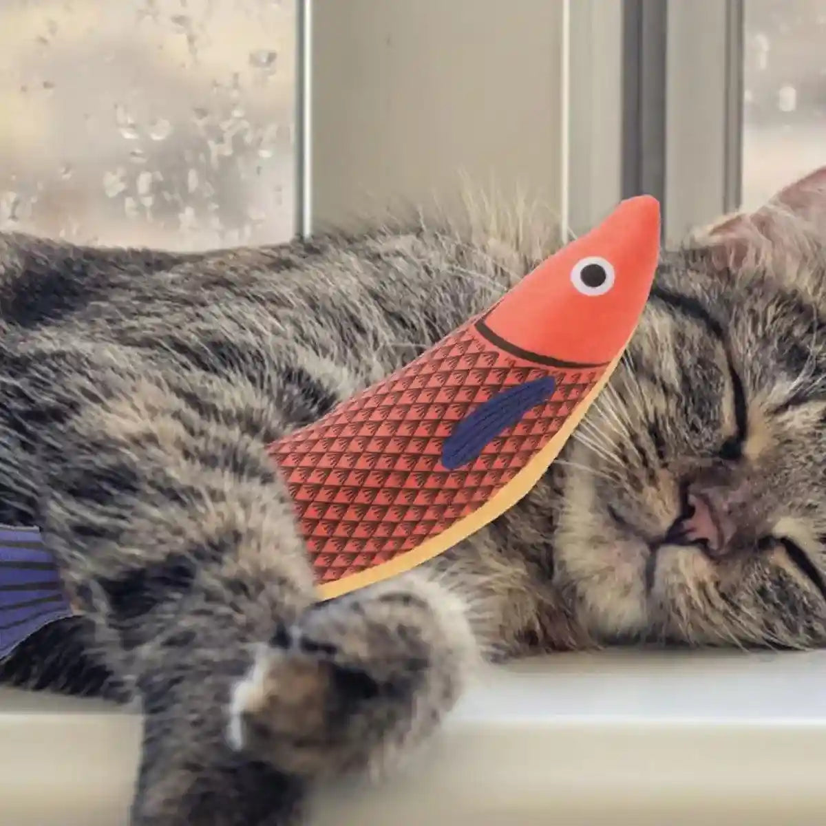 Linen Fish Plush with Natural Catnip Toy for Interactive Play