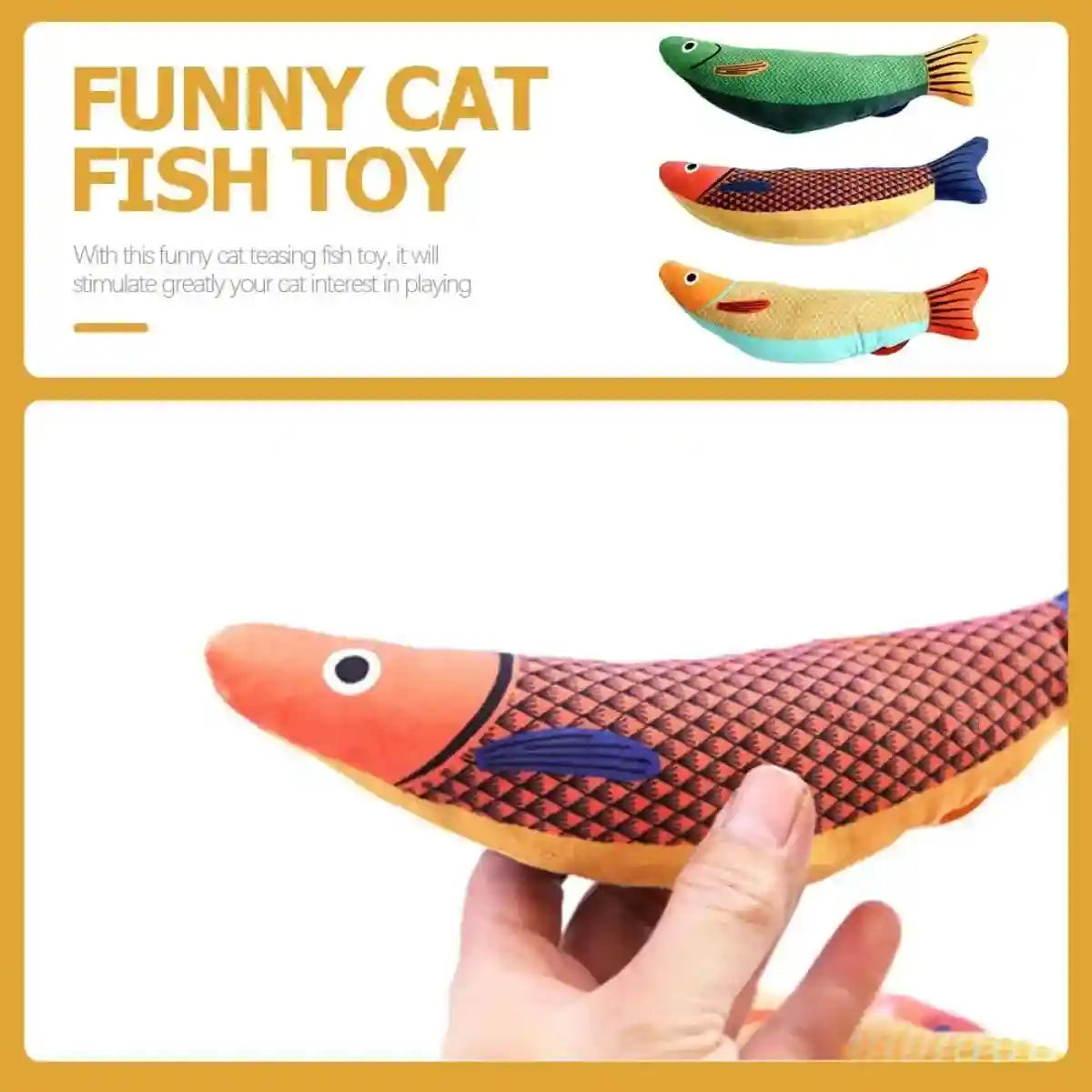 Linen Fish Plush with Natural Catnip Toy for Interactive Play