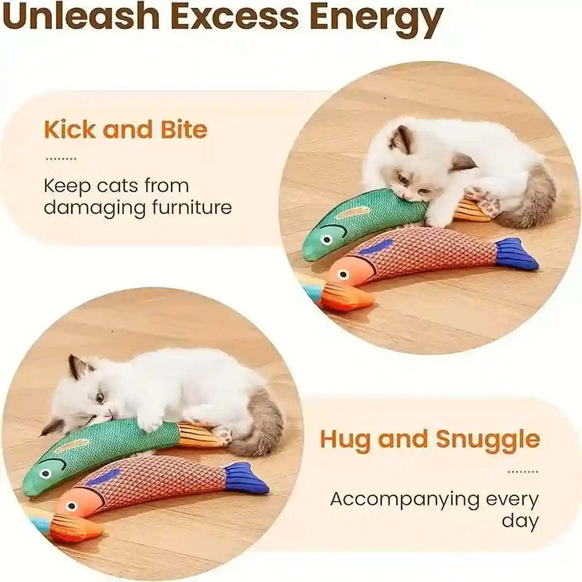 Linen Fish Plush with Natural Catnip Toy for Interactive Play