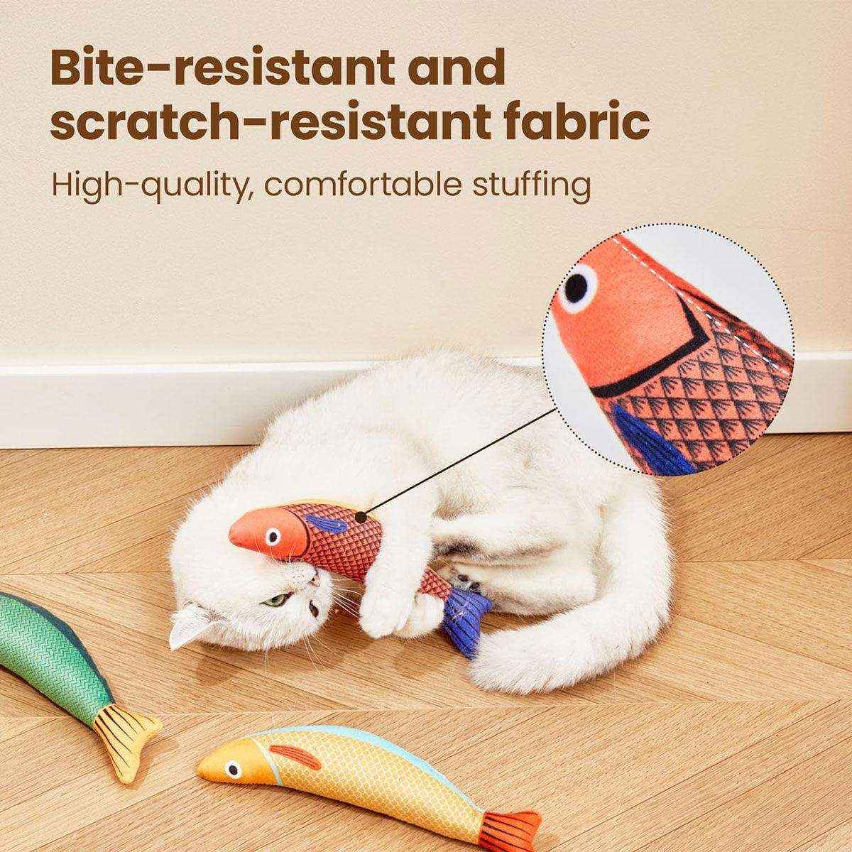 Linen Fish Plush with Natural Catnip Toy for Interactive Play