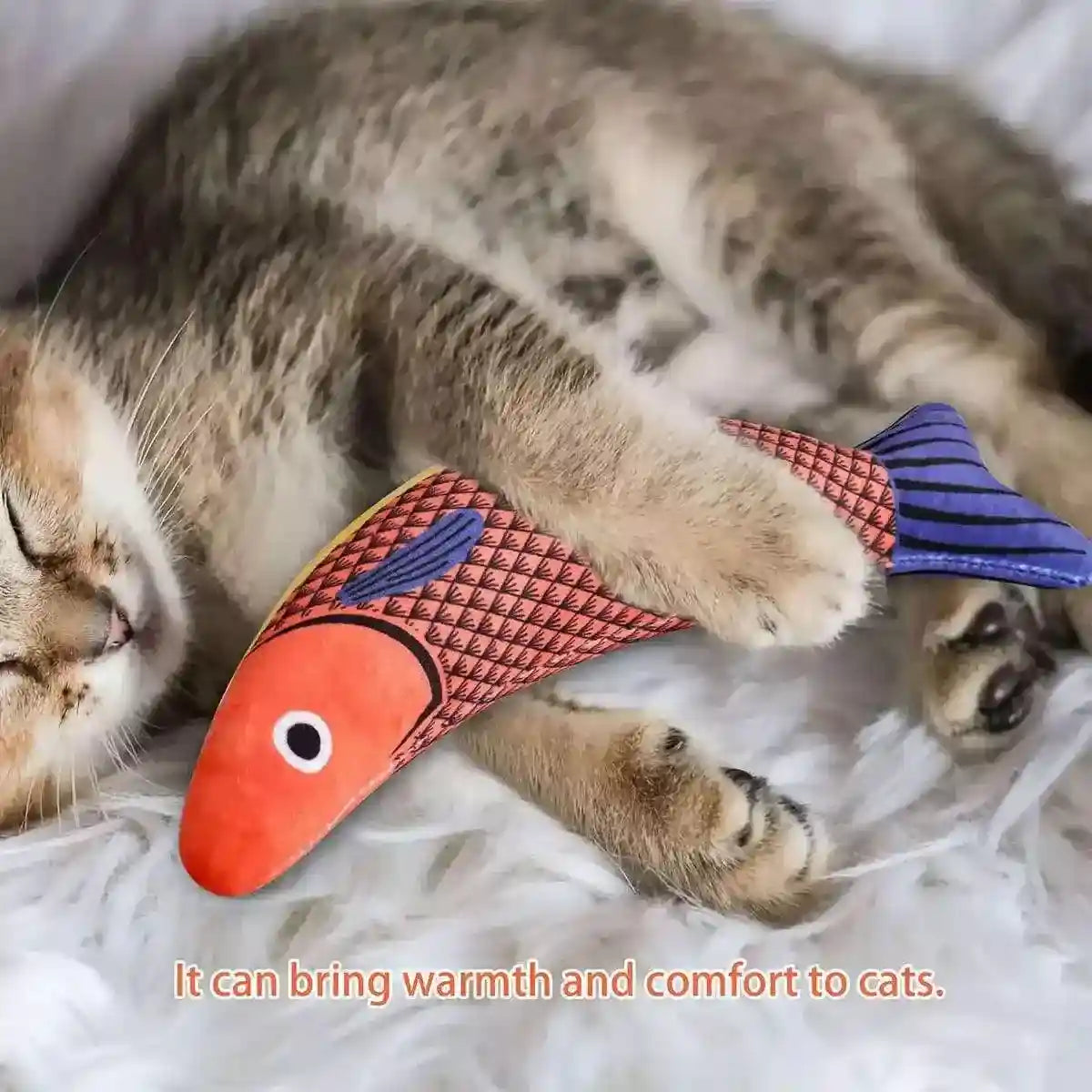 Linen Fish Plush with Natural Catnip Toy for Interactive Play