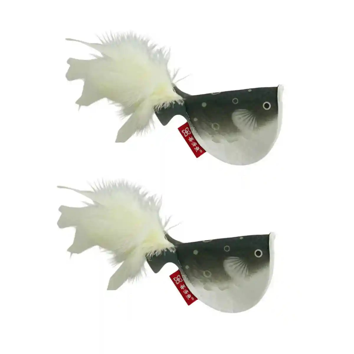 Catnip Pufferfish Toy with Bell & Feathers