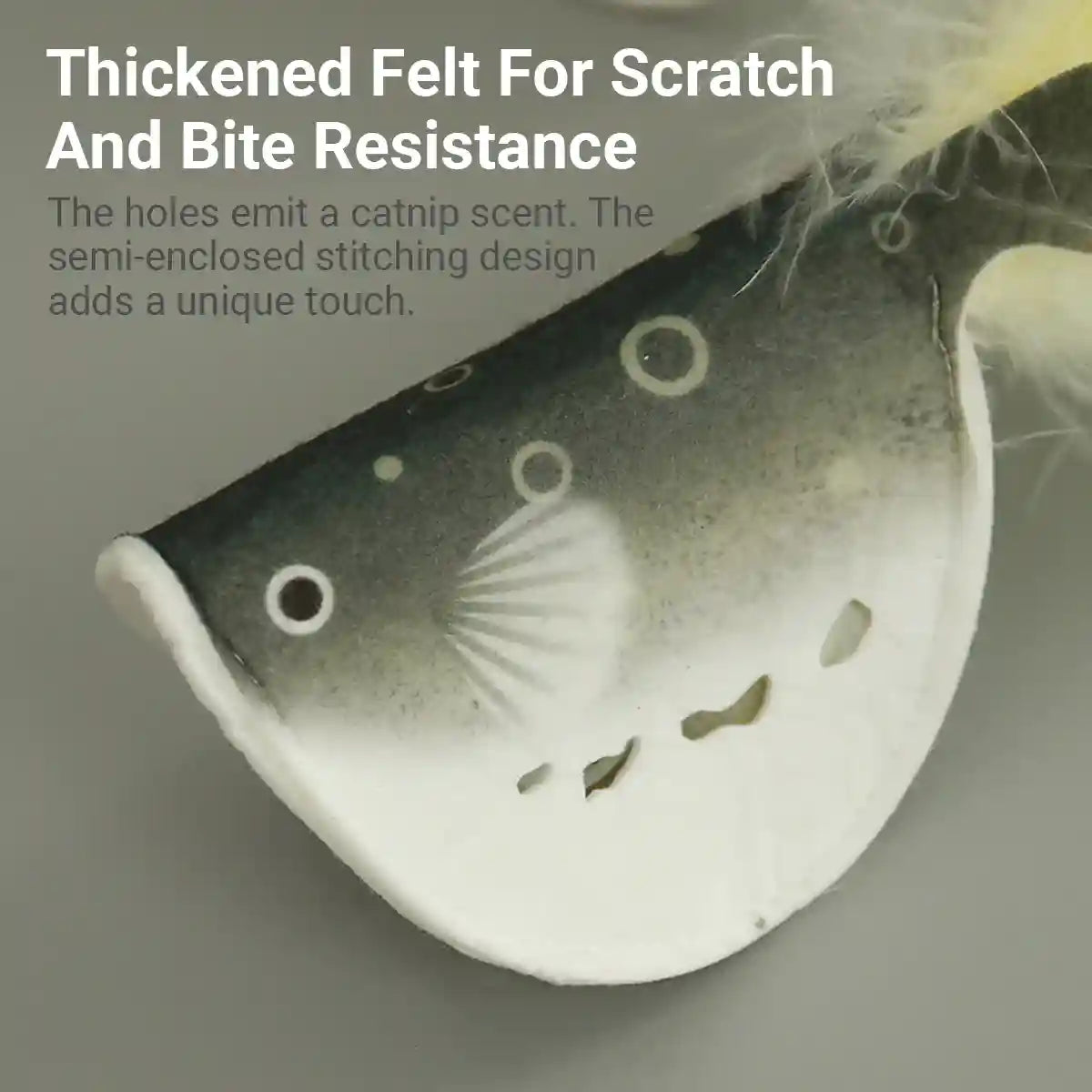 Catnip Pufferfish Toy with Bell & Feathers