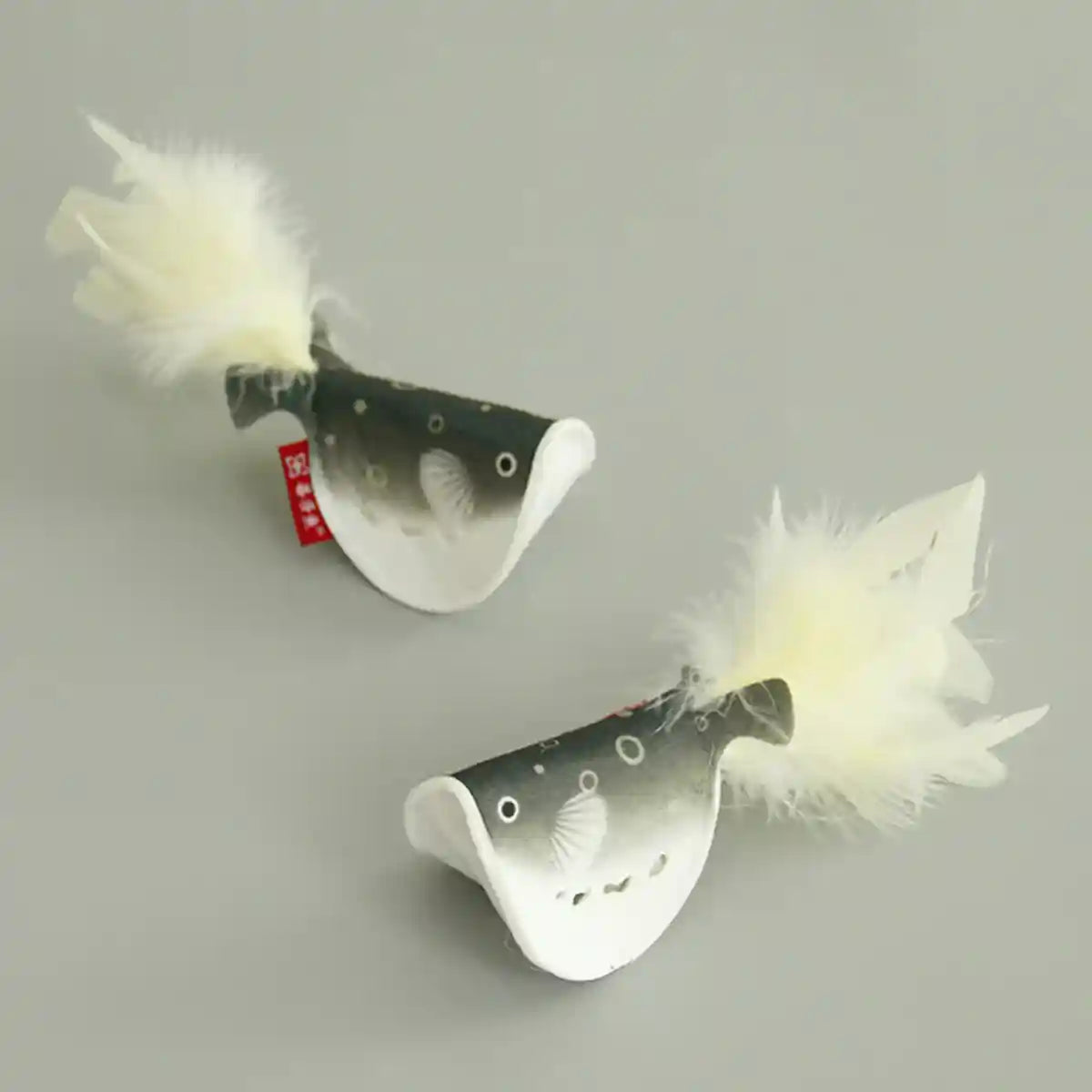 Catnip Pufferfish Toy with Bell & Feathers