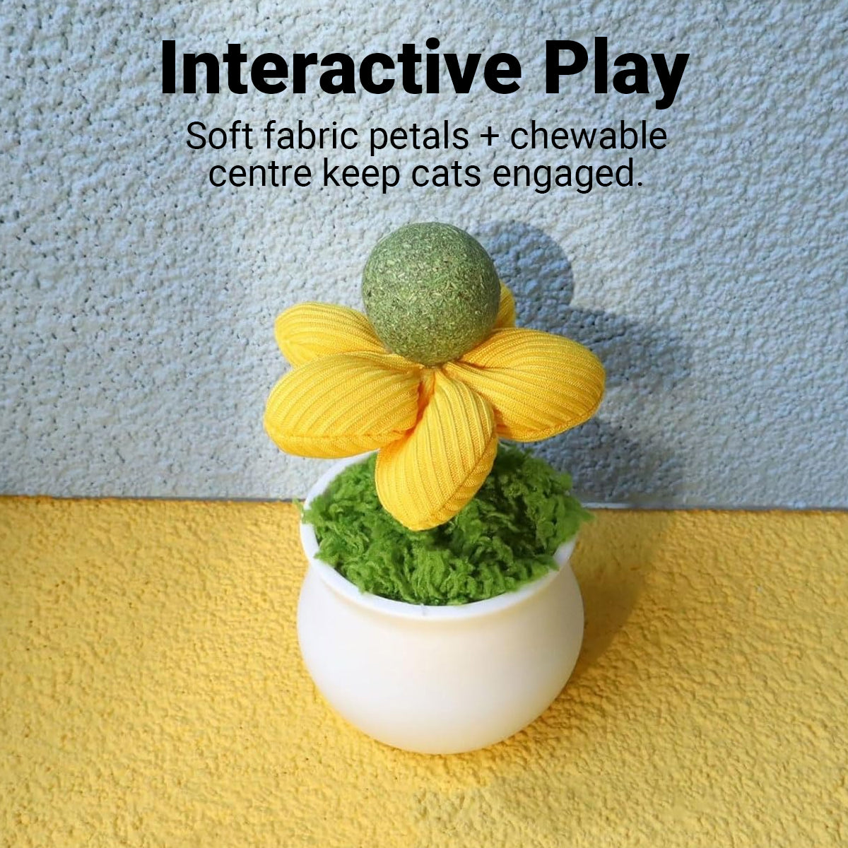 Catnip Flower Pot Toy for Cats Interactive Chew & Play Toy