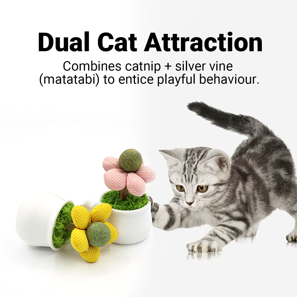 Catnip Flower Pot Toy for Cats Interactive Chew & Play Toy