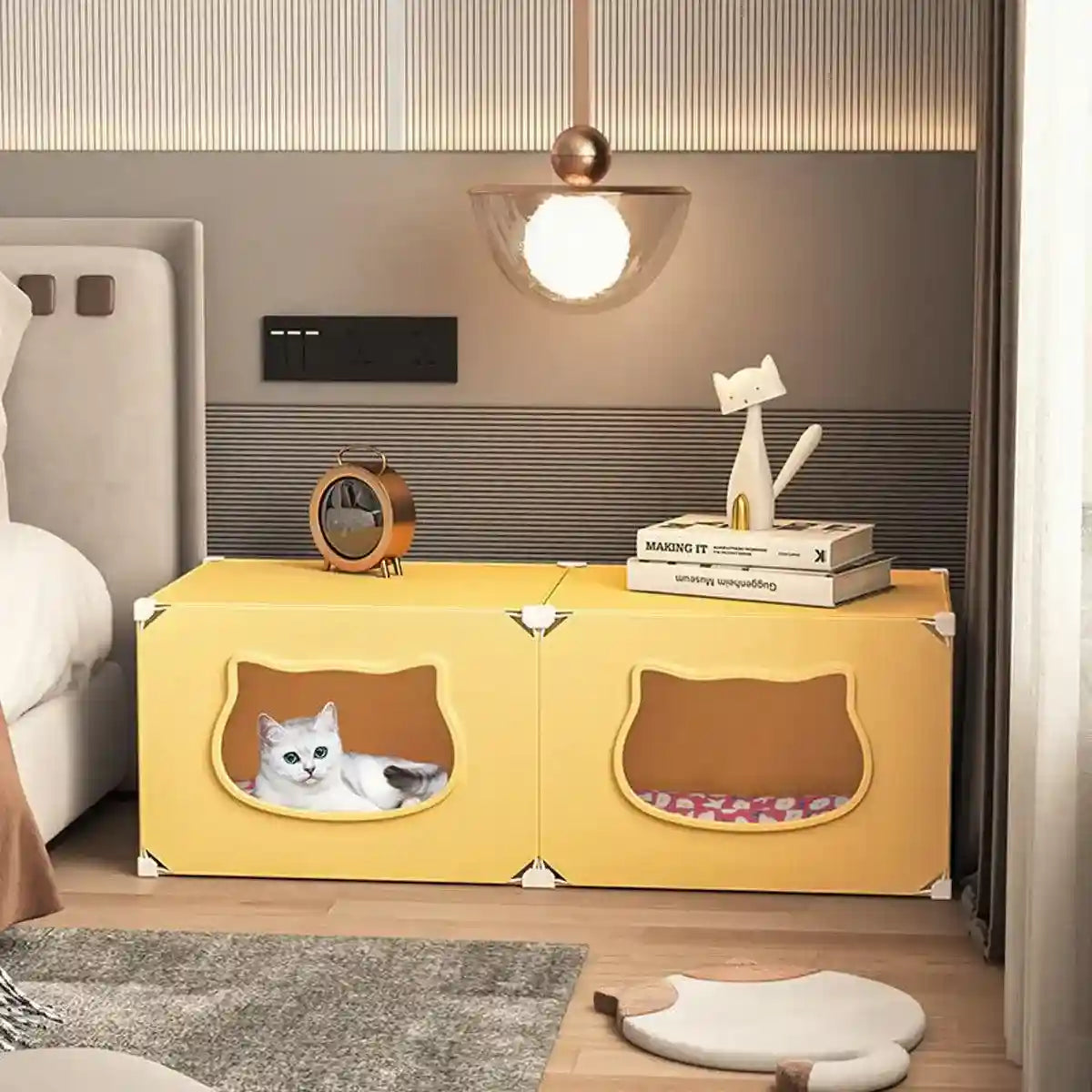 Cat Nest with Cute Cat Head Design for Comfortable Pet Resting
