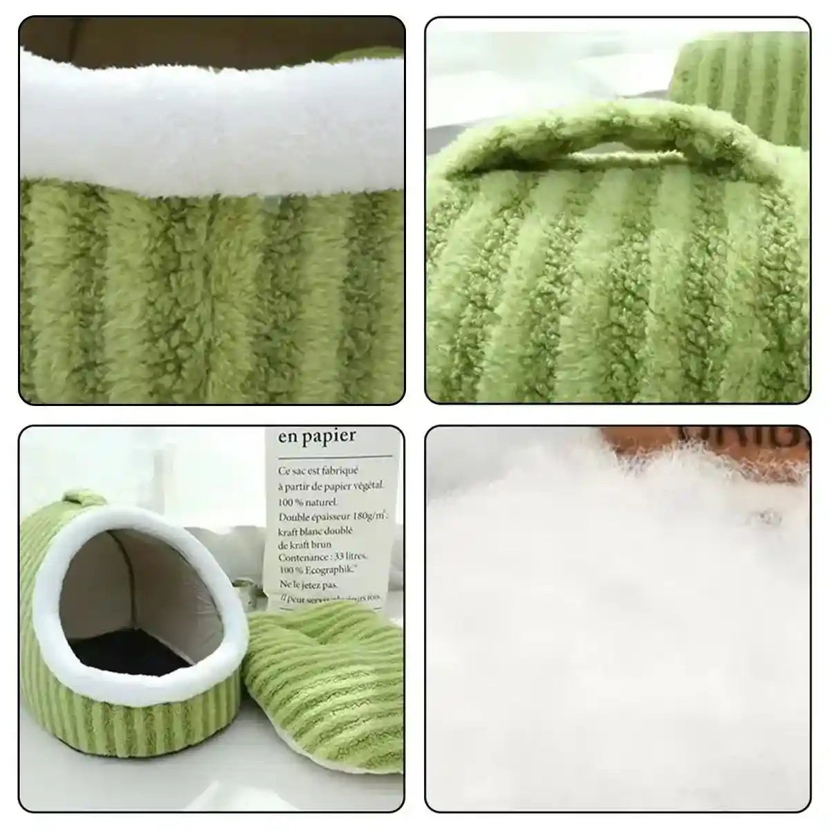 Striped Semi-Enclosed Pet Bed for Cats and Small Dogs