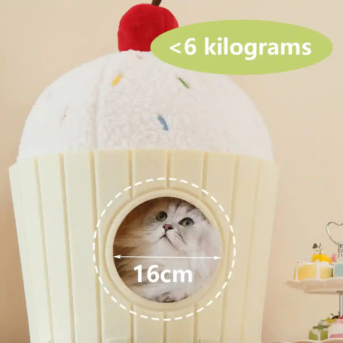 Cake Shape Cat Bed Soft Warm Pet House Durable for Indoor Cats Kittens Use