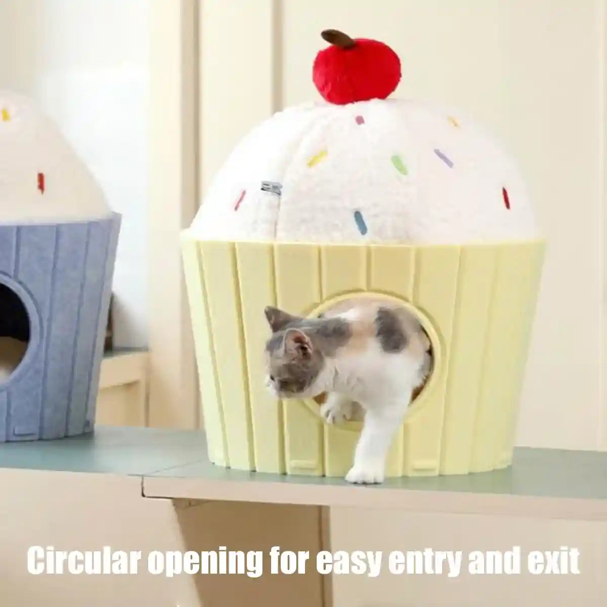 Cake Shape Cat Bed Soft Warm Pet House Durable for Indoor Cats Kittens Use
