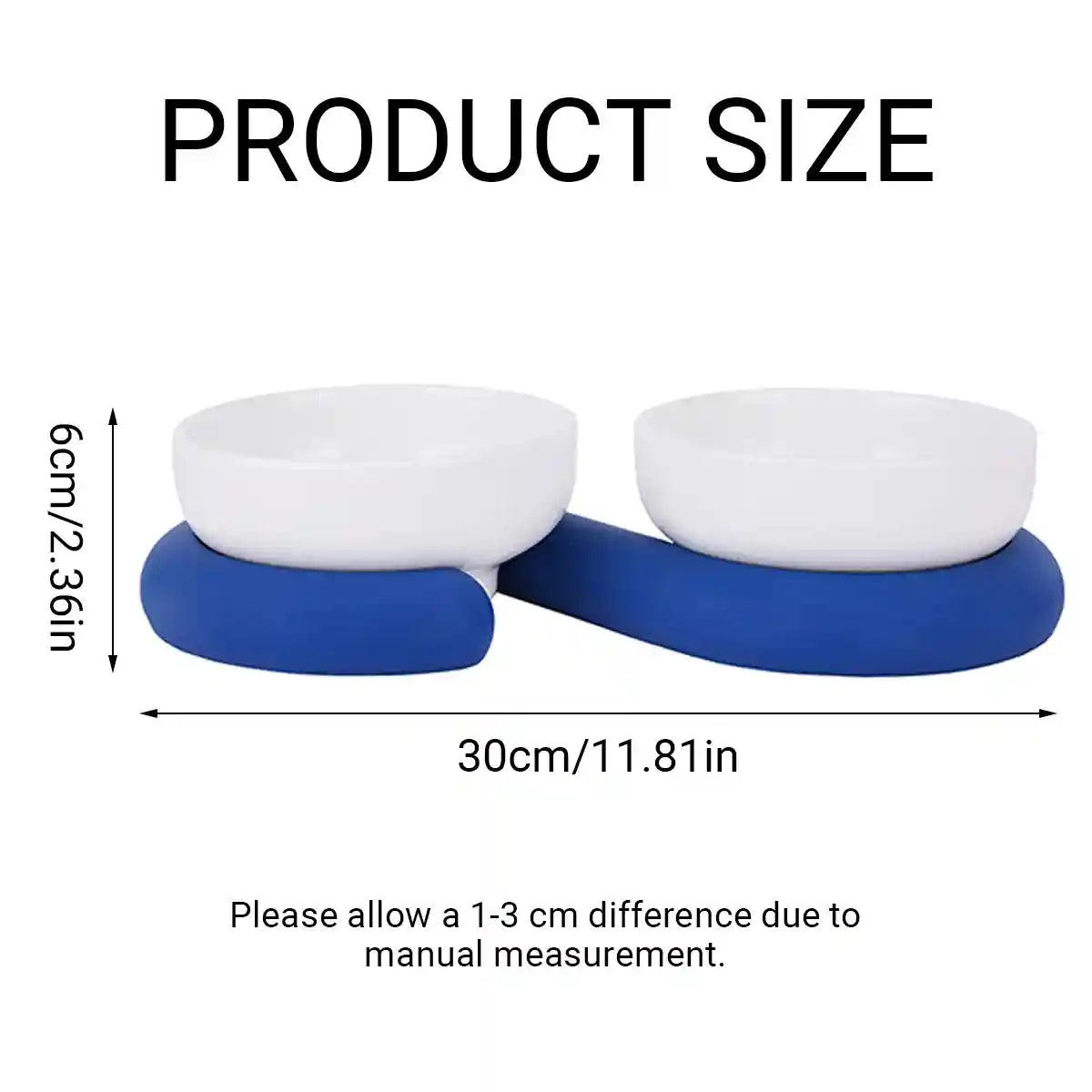 Ceramic Cat Bowl Set with Silicone Non-Slip Base