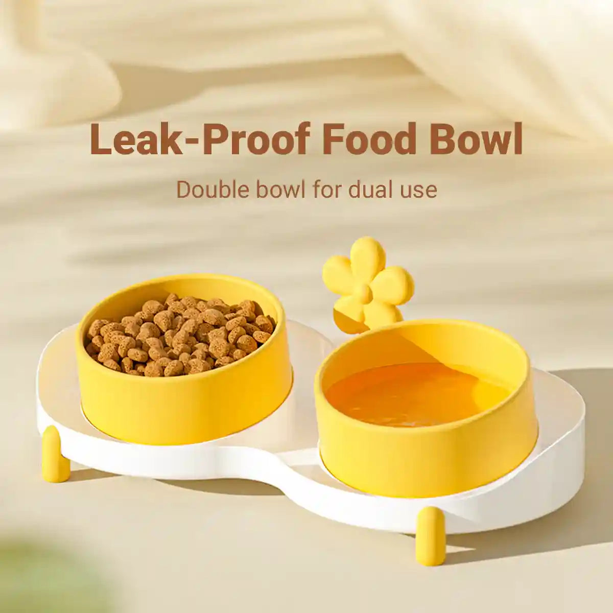 Anti-Slip Pet Ceramic Bowl Set Double Feeder for Cats & Dogs