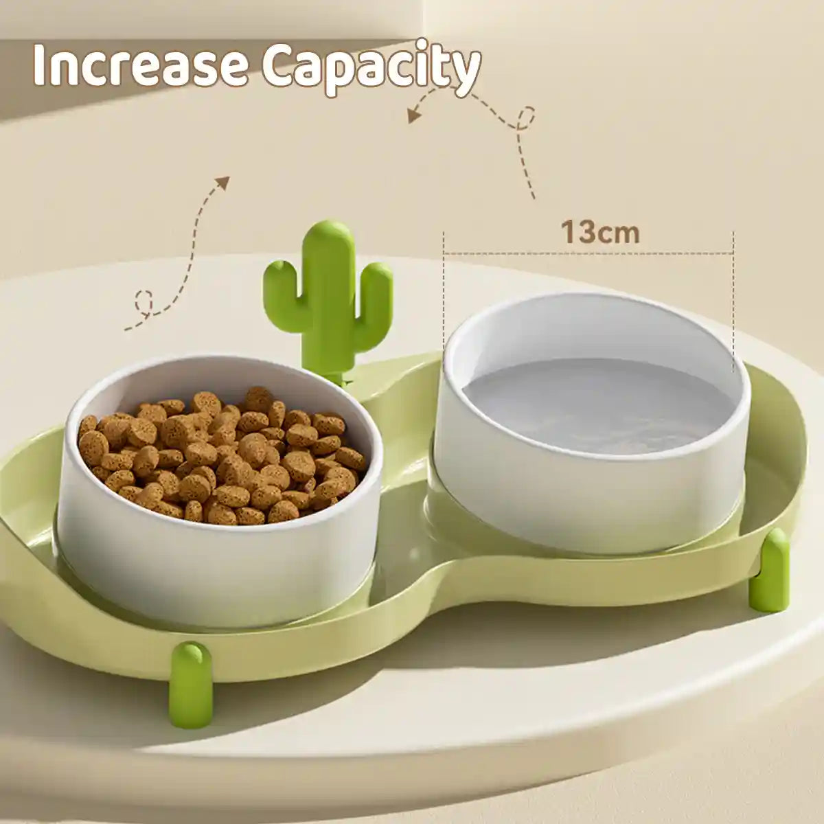 Anti-Slip Pet Ceramic Bowl Set Double Feeder for Cats & Dogs