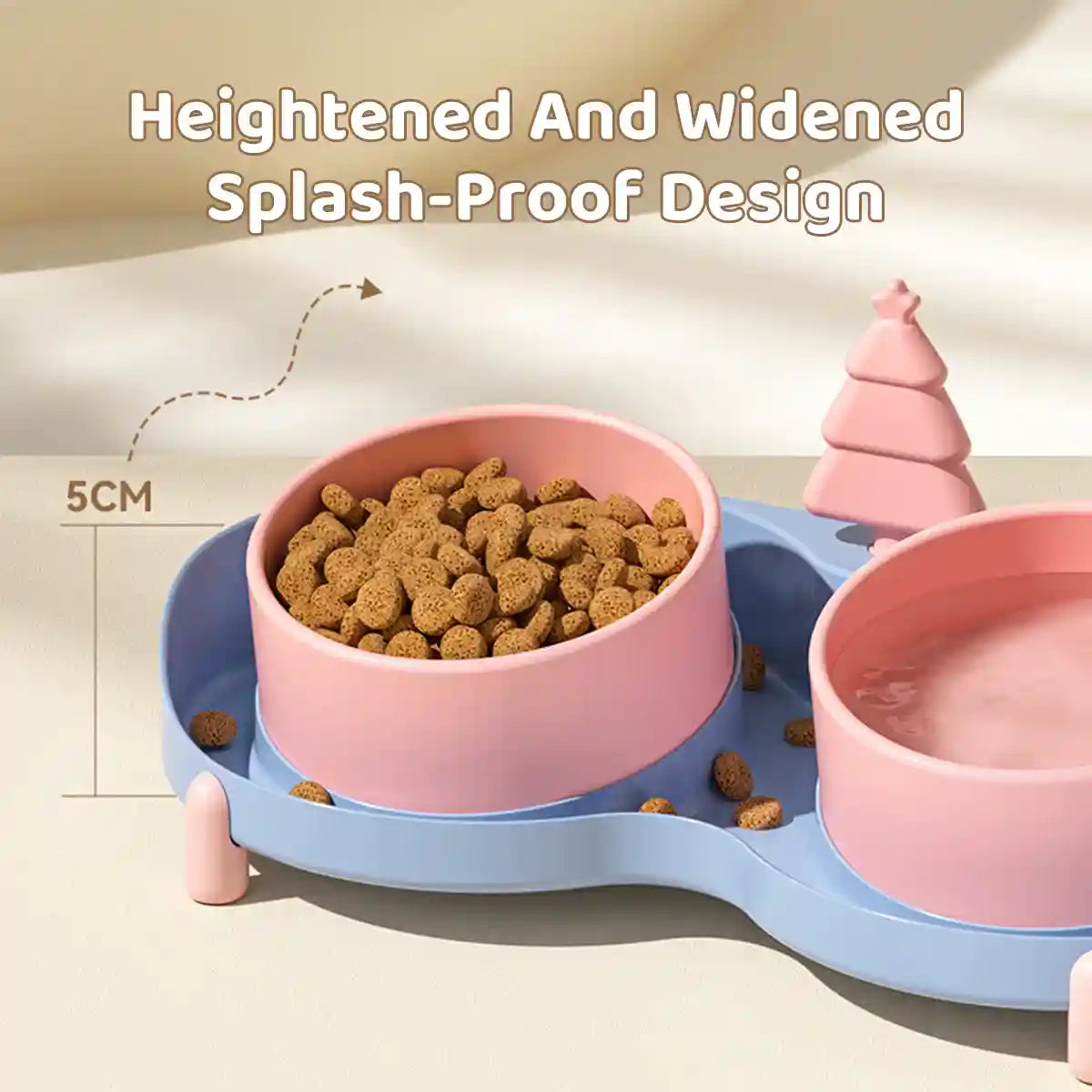 Anti-Slip Pet Ceramic Bowl Set Double Feeder for Cats & Dogs