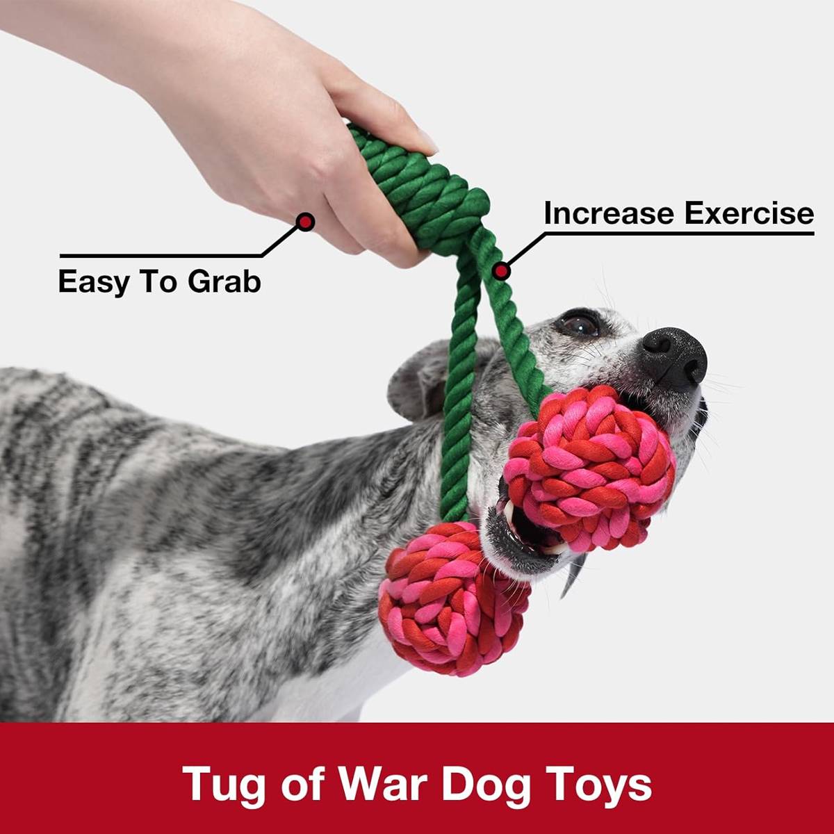 Cherry Knot Dog Toy Rope Tug Ball