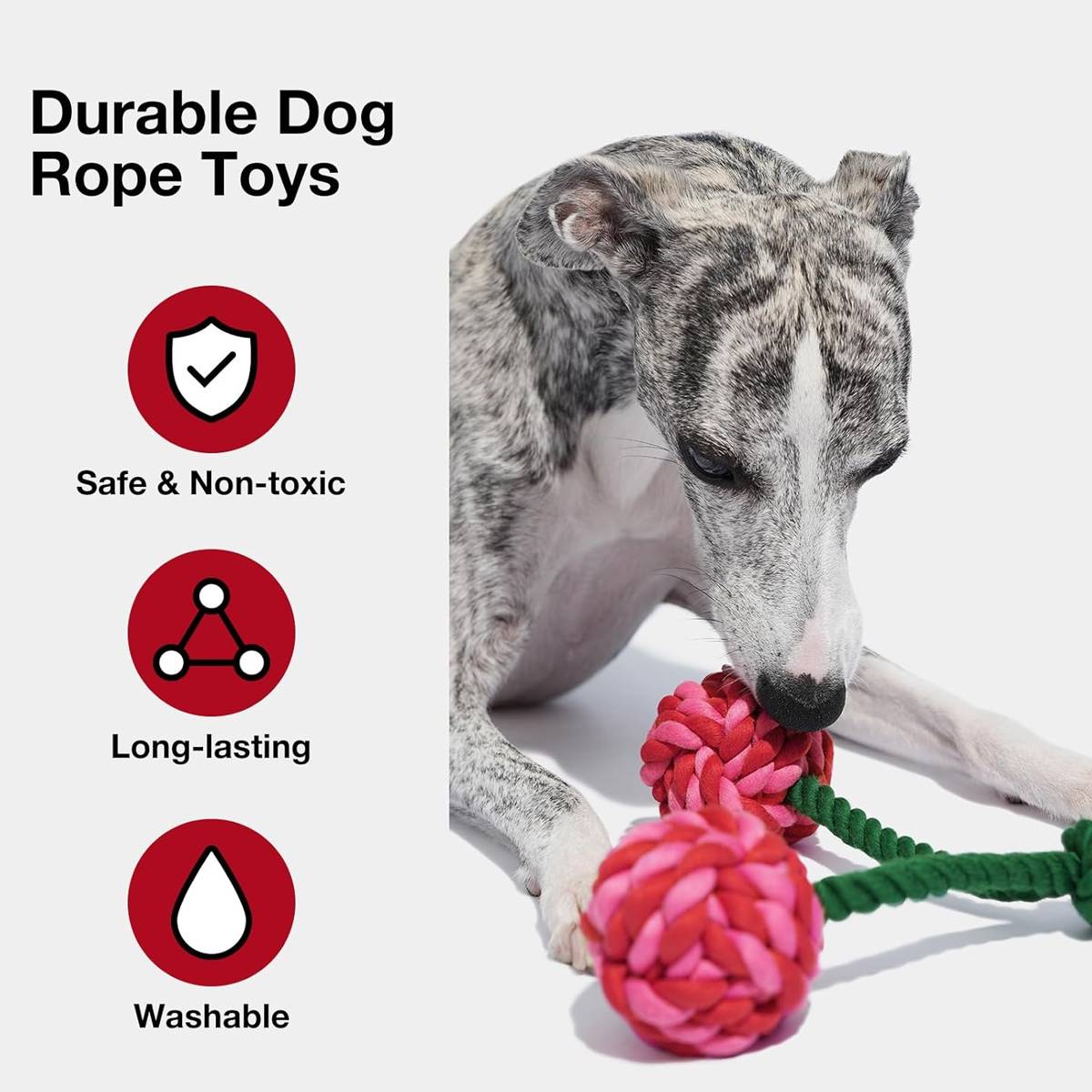 Cherry Knot Dog Toy Rope Tug Ball