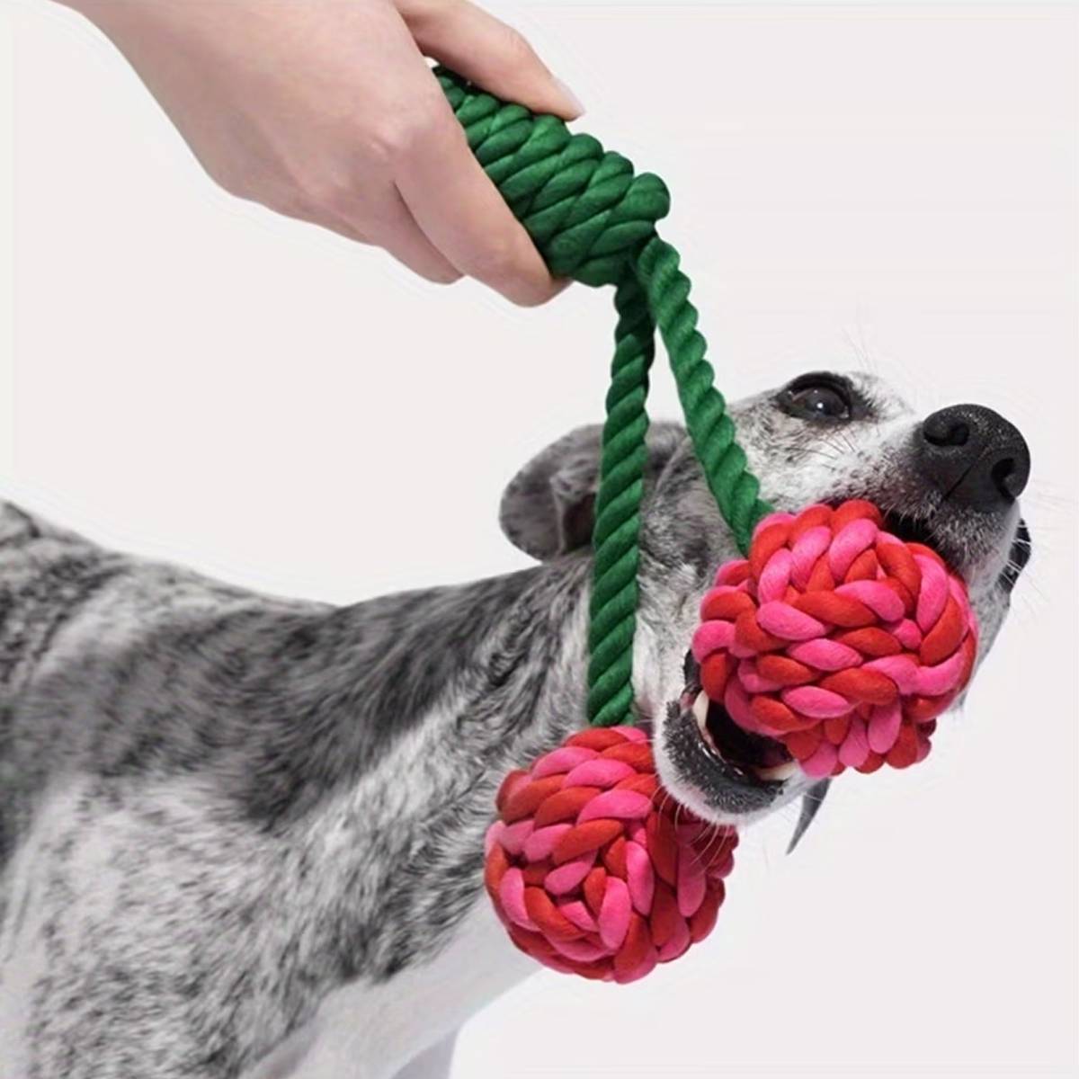 Cherry Knot Dog Toy Rope Tug Ball