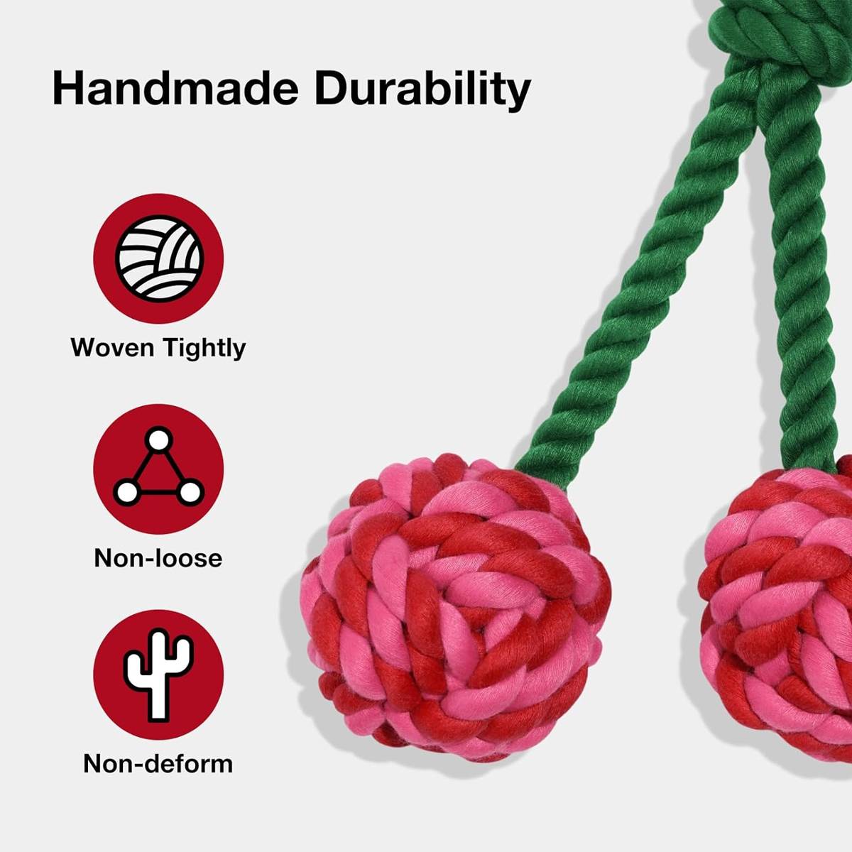 Cherry Knot Dog Toy Rope Tug Ball