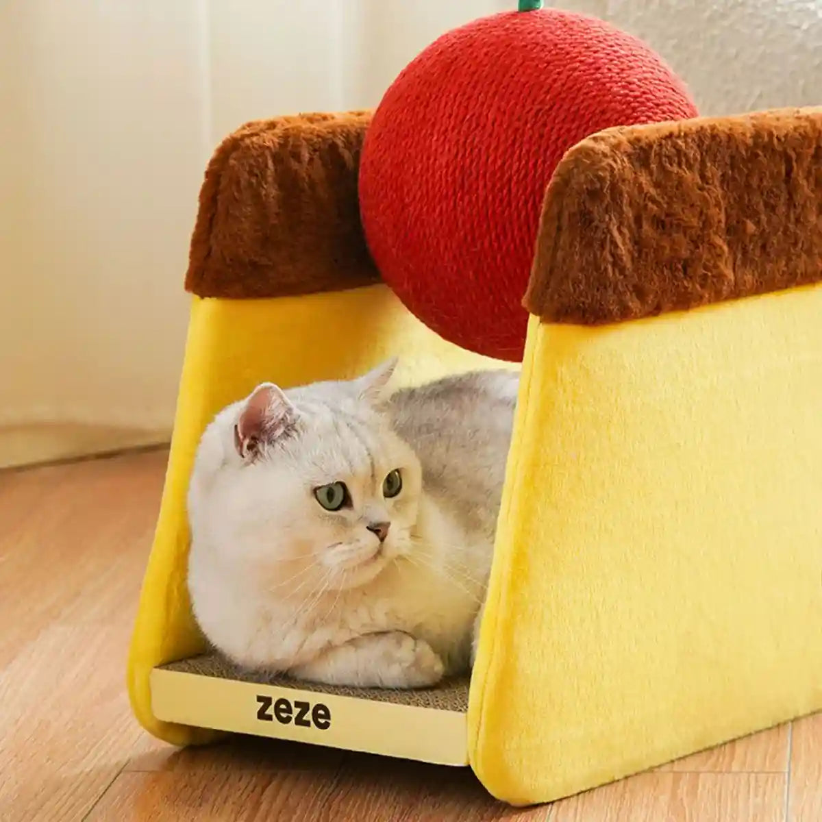 Cat Scratching Post Cherry Pudding Design With Replaceable Board