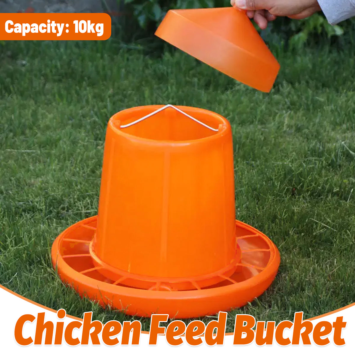 10KG Chicken Feeder Pail With Steel Handle