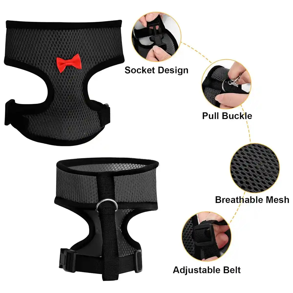 Adjustable Chicken Harness with Leash Breathable Mesh Vest for Poultry
