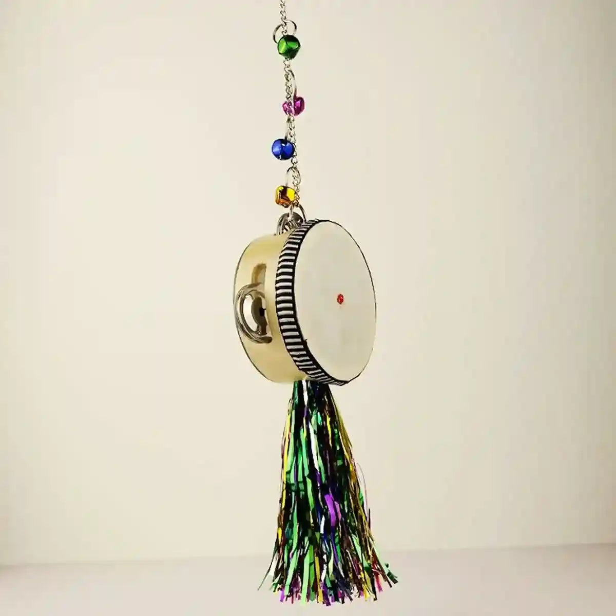 Hanging Mirror Drum Chicken Toys for Coop Enrichment and Fun