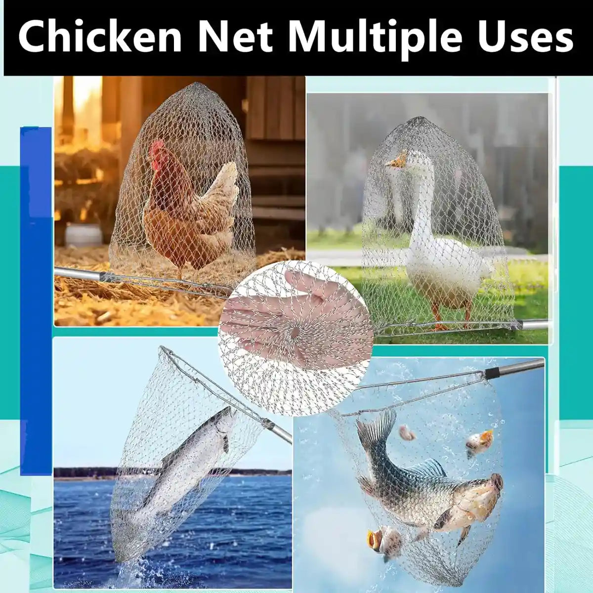 Adjustable Chicken Net Catcher Stainless Steel Poultry Catching Tool