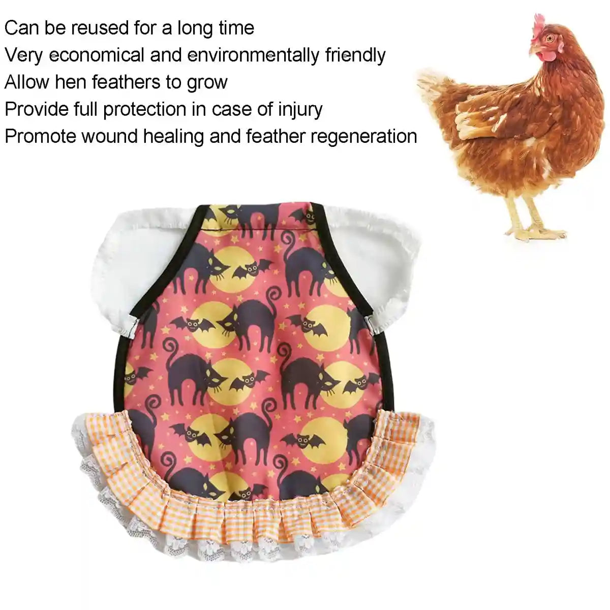 Halloween Chicken Saddle Apron with Festive Prints for Hens
