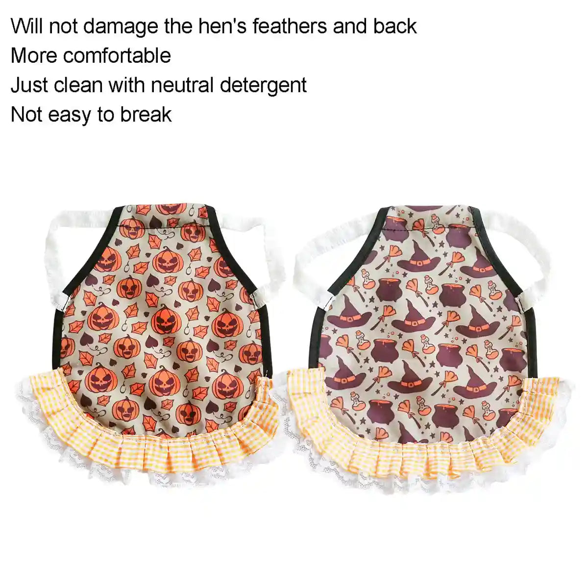 Halloween Chicken Saddle Apron with Festive Prints for Hens