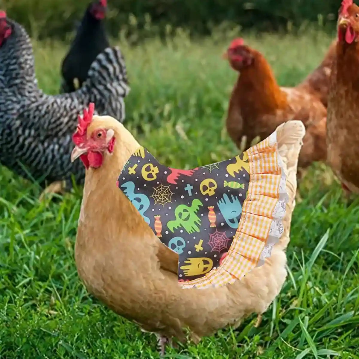 Halloween Chicken Saddle Apron with Festive Prints for Hens