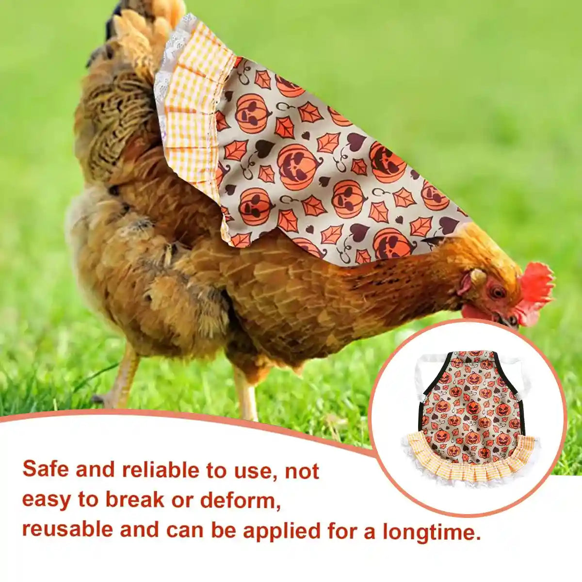 Halloween Chicken Saddle Apron with Festive Prints for Hens