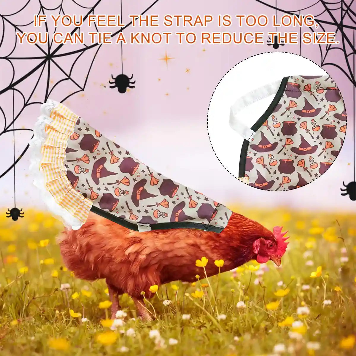 Halloween Chicken Saddle Apron with Festive Prints for Hens