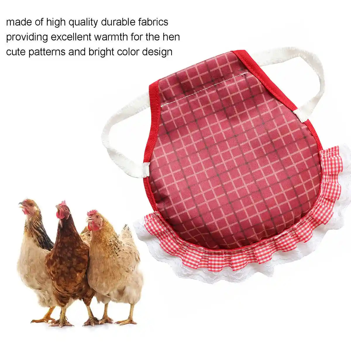 5 Pack Adjustable Chicken Saddle Aprons with Lace Trim