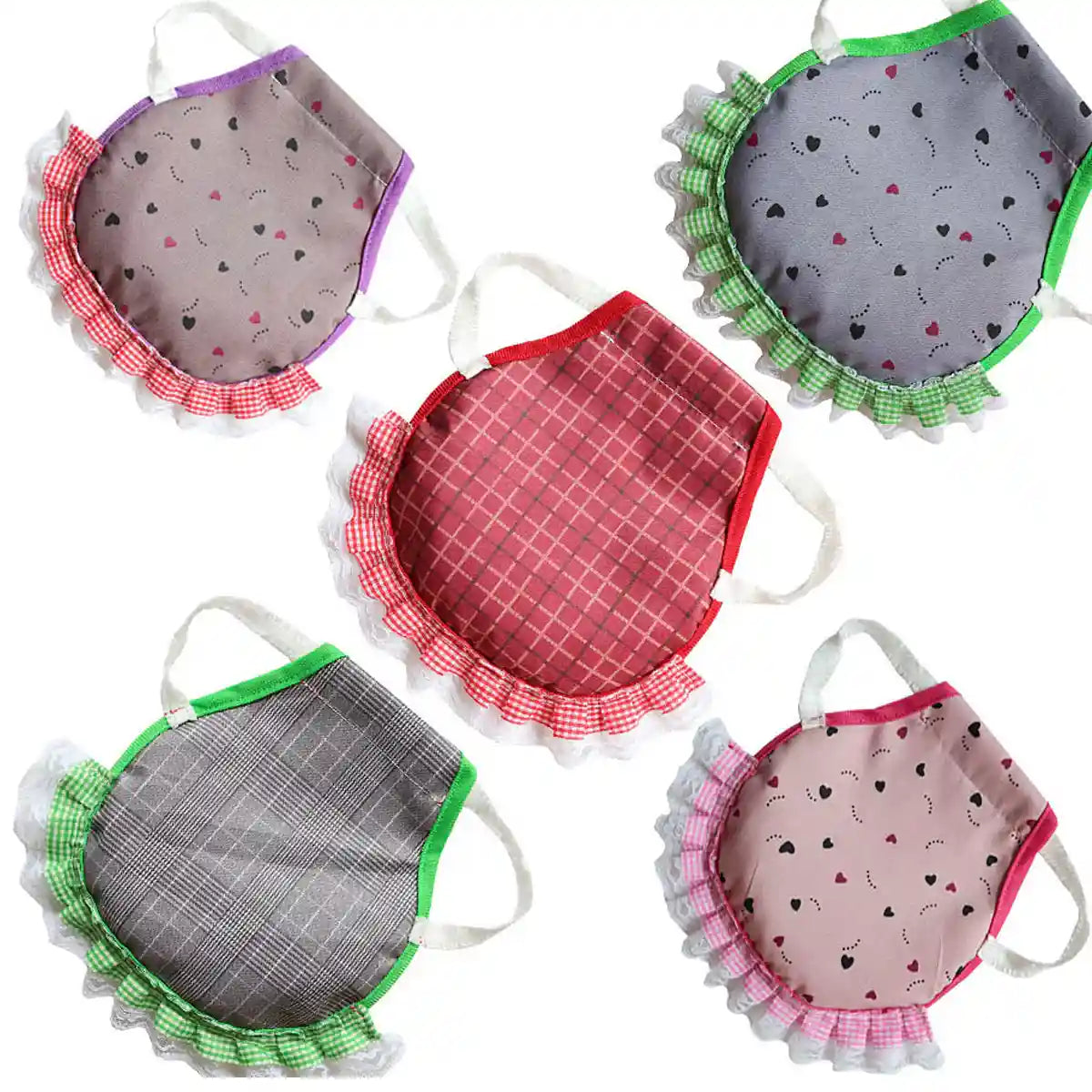 5 Pack Adjustable Chicken Saddle Aprons with Lace Trim